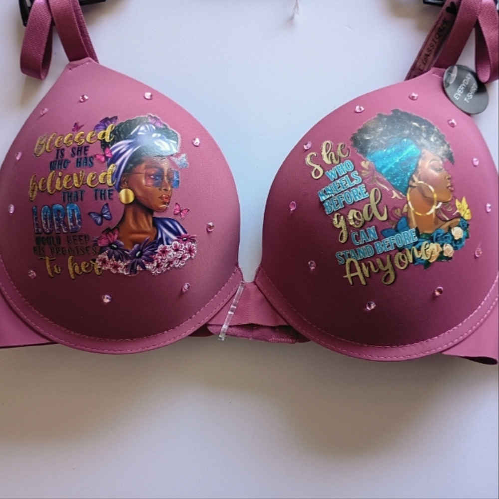 Women's Pink Graphic Bra
